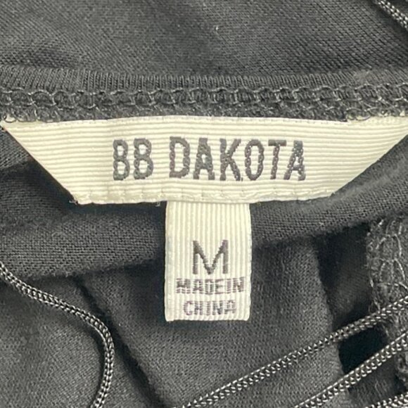 BB Dakota Womens Black Sleeveless Top With Fringe Back and Keyhole Chest Size M - Picture 6 of 8